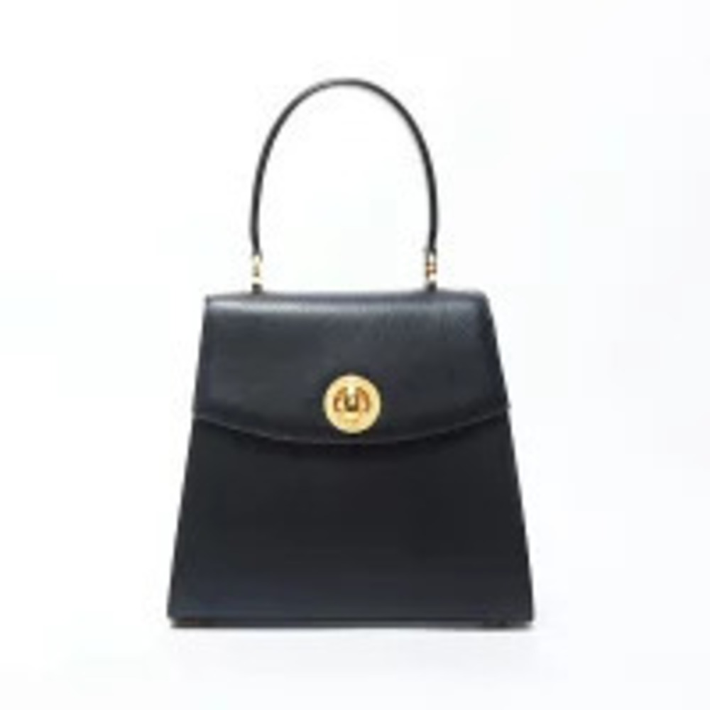 Celine Leather Black Logo Handbag